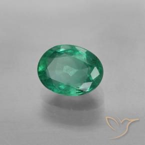Esmeralda Verde frío natural de 1.39 ct, Ovalada, SI