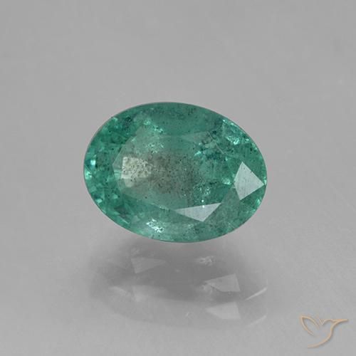 Esmeralda Verde frío natural de 1.41 ct, Ovalada, SI