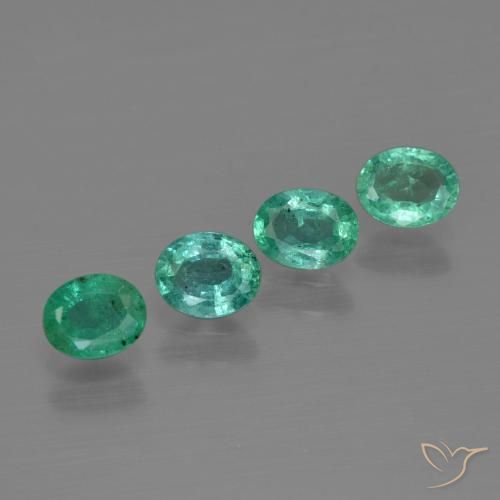 1.07ctw Natural Verde azulado Esmeralda, Ovalada, SI