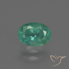 Esmeralda Verde azulado natural de 0.85 ct, Ovalada, SI