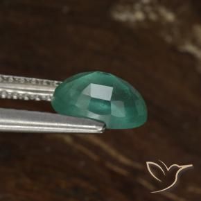 Esmeralda Verde frío natural de 0.92 ct, Corte Óvalo, SI