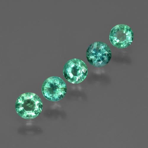 Gemas de esmeralda verde natural de 1,02 ct, corte redondo, SI