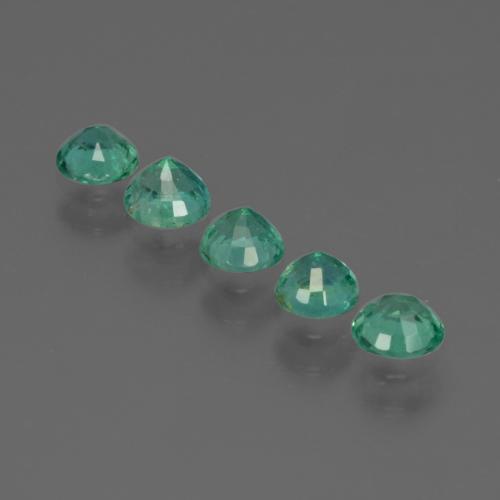 Gemas de esmeralda verde natural de 1,02 ct, corte redondo, SI