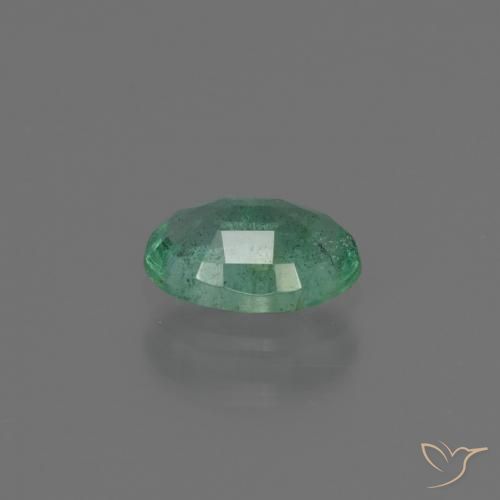 Esmeralda Verde azul natural de 0.64 ct, Ovalada, SI