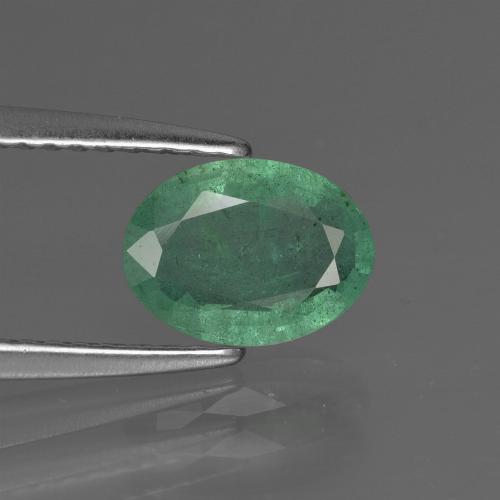 Esmeralda Verde claro medio natural de 1.00 ct, Corte Óvalo, SI