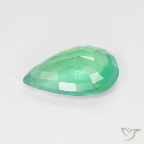 Esmeralda Verde claro natural de 3.27 ct, En forma de pera, SI