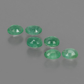 Gemas de Esmeralda Verde natural de  ct, Corte Óvalo, SI