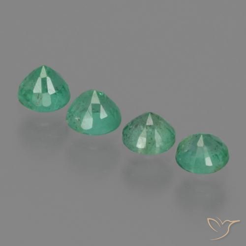 Gemas de Esmeralda Verde pistacho natural de 0.87 ct, Redondo, SI-I1