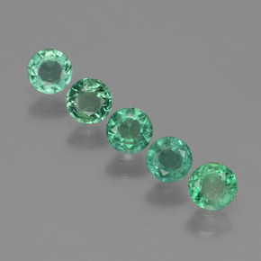 Gemas de esmeralda verde natural de  ct, corte redondo, VS-SI