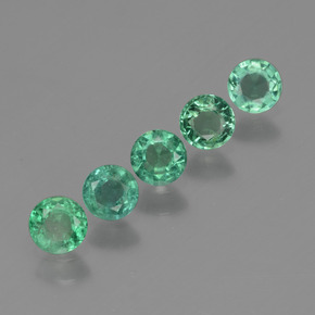 Gemas de esmeralda verde natural de  ct, corte redondo, VS-SI