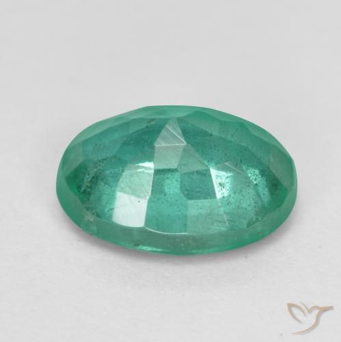 Esmeralda Verde medio natural de 1.25 ct, Ovalada, SI
