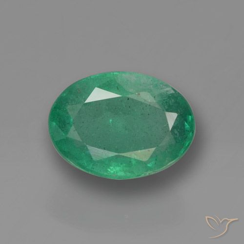 0.88ct Natural Verde frío Esmeralda, Ovalada, SI-I1, Photo A
