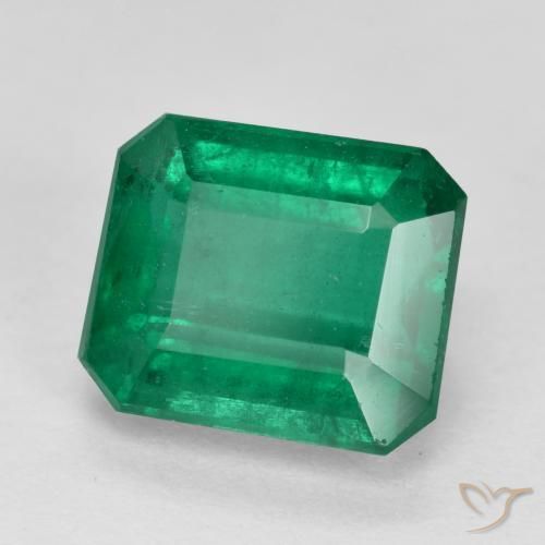 Esmeralda Verde oscuro natural de 2.90 ct, Corte Octágono / Esmeralda, SI