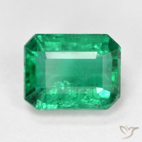 Esmeralda Verde eléctrico natural de 2.28 ct, Corte Octágono / Esmeralda, SI