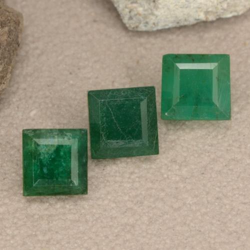 Gemas de Esmeralda Verde medio natural de 1.04 ct, Cuadrado, VS-SI