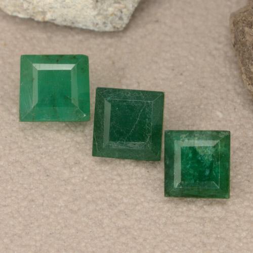 Gemas de Esmeralda Verde medio natural de 1.04 ct, Cuadrado, VS-SI