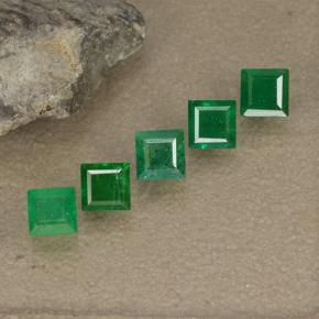 Gemas de Esmeralda Verde natural de 0.70 ct, Cuadrado, SI