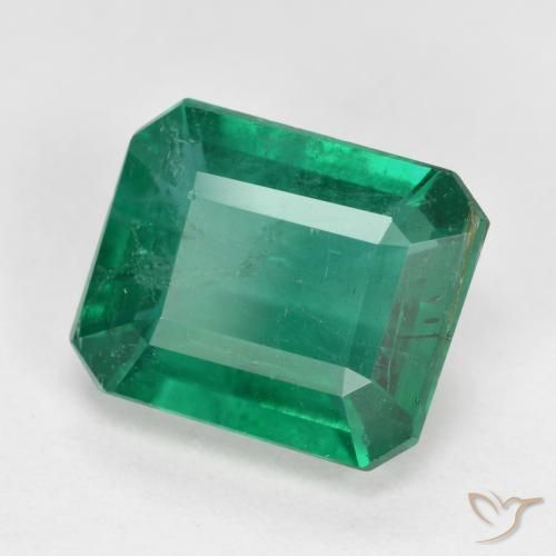 Esmeralda Verde frío natural de 3.91 ct, Corte Octágono / Esmeralda, VS-SI
