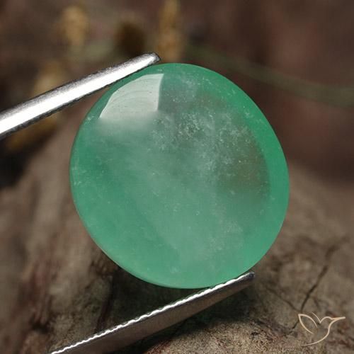 Esmeralda Verde esmeralda frío natural de 13.06 ct, Redondo, Translúcido