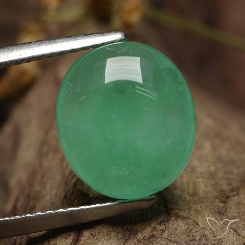 6.26ct Natural Verde claro Esmeralda, Ovalada, Translúcido, Photo A
