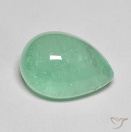 Esmeralda Verde pistacho natural de 8.27 ct, En forma de pera, Translúcido