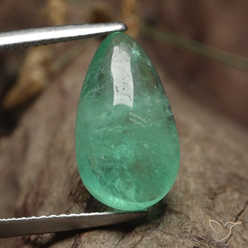 6.23ct Natural Verde claro Esmeralda, En forma de pera, Translúcido