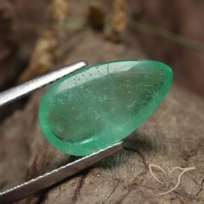 Esmeralda Verde claro natural de 6.23 ct, En forma de pera, Translúcido