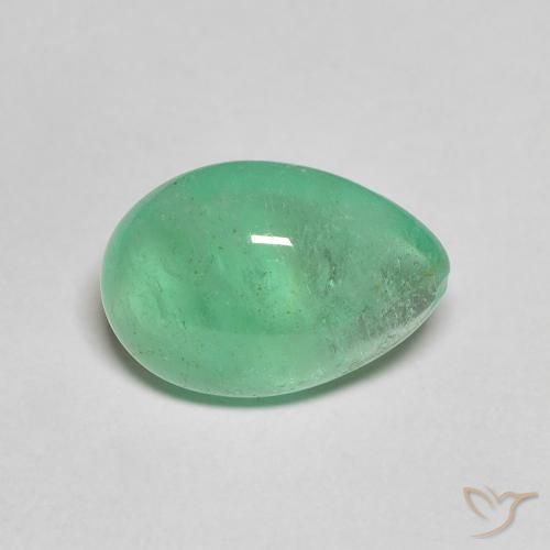 3.91ct Natural Verde claro Esmeralda, En forma de pera, Translúcido