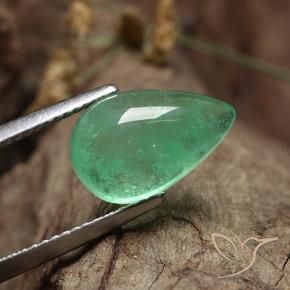 Esmeralda Verde pistacho natural de 4.31 ct, En forma de pera, Translúcido