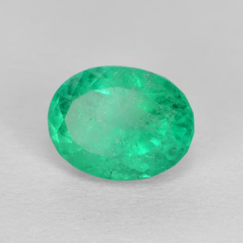 Esmeralda verde natural de 0,94 ct, corte óvalo, VS-SI