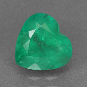 Esmeralda verde medio natural de 2,13 ct, forma de corazón, VS-SI