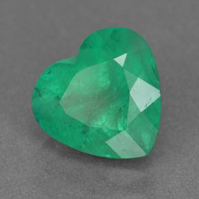 Esmeralda verde medio natural de 2,13 ct, forma de corazón, VS-SI