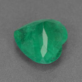 Esmeralda verde medio natural de 2,13 ct, forma de corazón, VS-SI