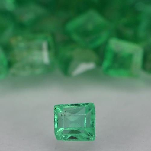 Gemas de esmeralda verde natural de 1,34 ct, cuadrado, VS-SI