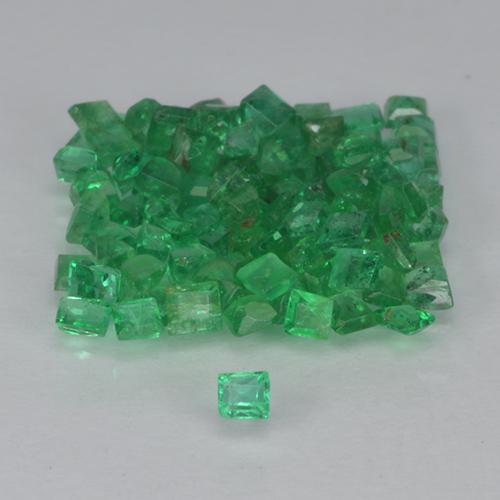 Gemas de esmeralda verde natural de 1,34 ct, cuadrado, VS-SI