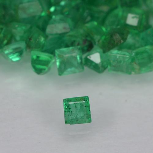 Gemas de esmeralda verde natural de 1,23 ct, cuadrado, VS-SI