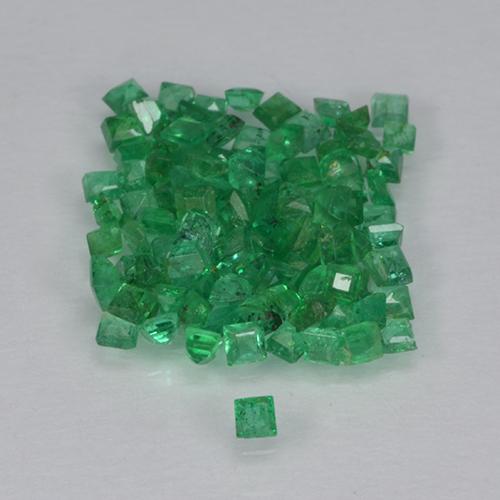 Gemas de esmeralda verde natural de 1,23 ct, cuadrado, VS-SI