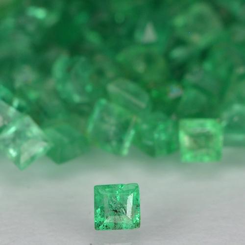 Gemas de esmeralda verde natural de 2,41 ct, cuadrado, SI