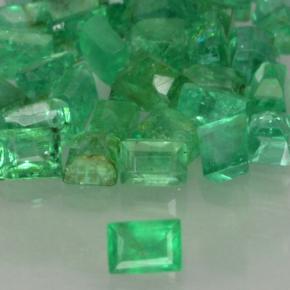 Gemas de esmeralda verde natural de 0,53 ct, baguette, SI