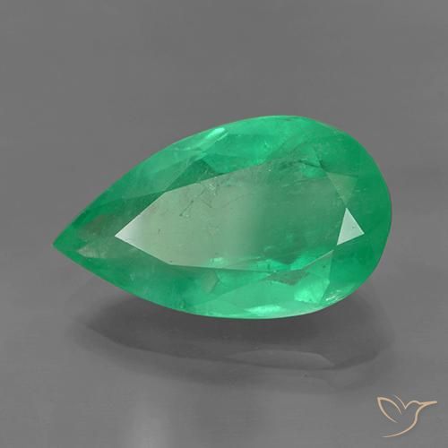 Esmeralda Verde claro natural de 7.46 ct, En forma de pera, SI
