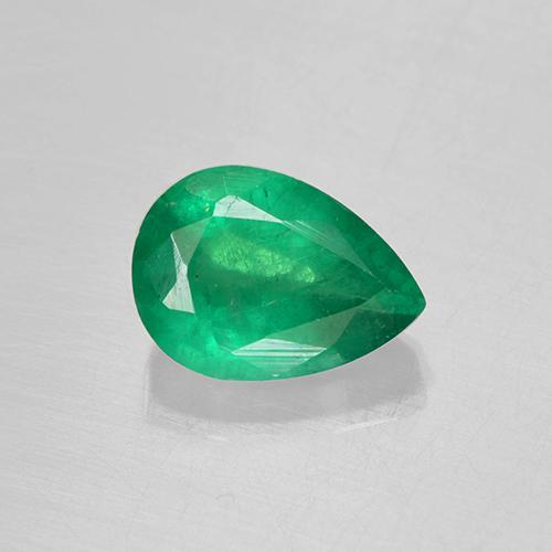 Esmeralda verde natural de 0,79 ct, en forma de pera, SI