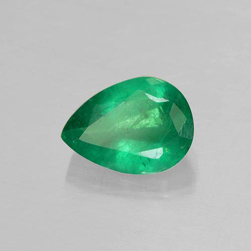 Esmeralda verde natural de 0,79 ct, en forma de pera, SI