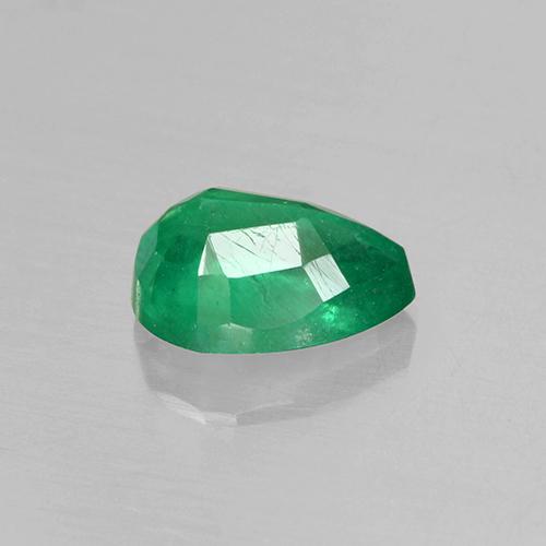 Esmeralda verde natural de 0,79 ct, en forma de pera, SI