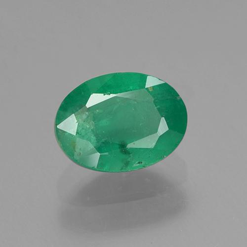 Esmeralda verde natural de 0,88 ct, corte óvalo, SI