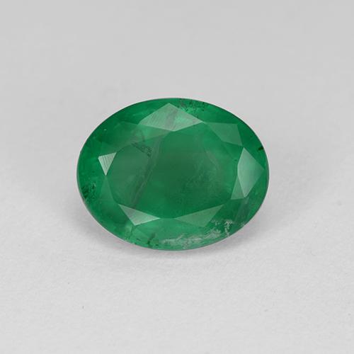 Esmeralda Verde medio natural de 1.74 ct, Corte Óvalo, SI-I1