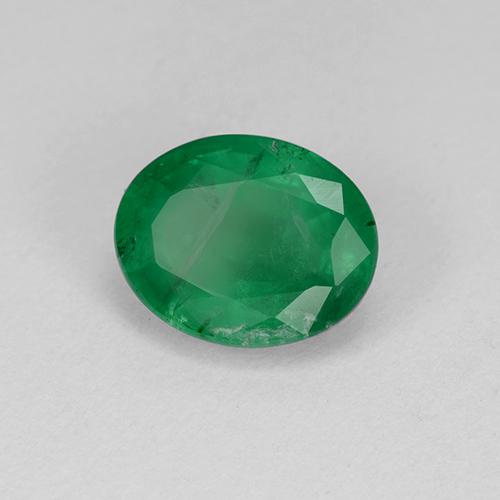 Esmeralda Verde medio natural de 1.74 ct, Corte Óvalo, SI-I1
