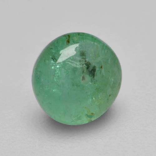 Esmeralda Verde claro medio natural de 0.52 ct, Corte Redondo, Transparente
