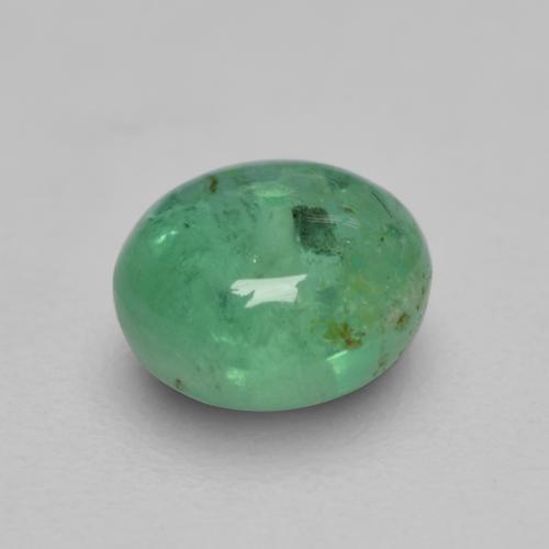 Esmeralda Verde claro medio natural de 0.52 ct, Corte Redondo, Transparente