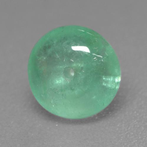 Esmeralda Verde claro natural de 1.34 ct, Corte Redondo, Transparente