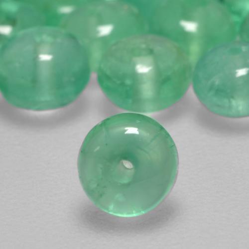 Esmeralda Verde claro natural de 0.25 ct, Redondo, Transparente